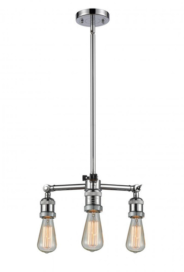 Bare Bulb - 3 Light - 15 inch - Polished Chrome - Stem Hung - Chandelier (3442|207-PC-LED)