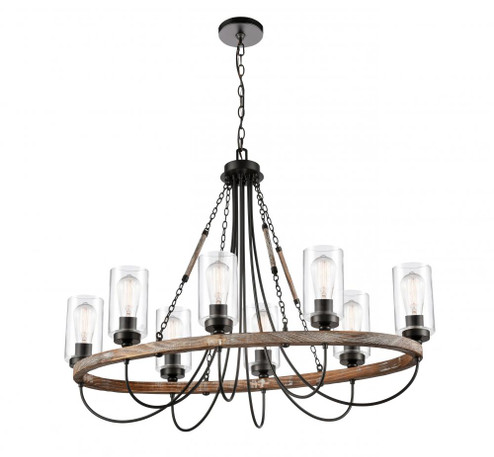 Paladin - 8 Light - 39 inch - Matte Black - Chain Hung - Chandelier (3442|442-8CR-BK-CL)