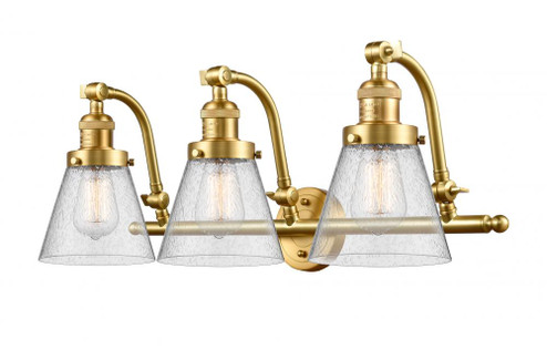 Cone - 3 Light - 28 inch - Satin Gold - Adjustable Bath Vanity Light (3442|515-3W-SG-G64-LED)