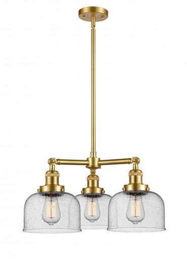 Bell - 3 Light - 22 inch - Satin Gold - Stem Hung - Chandelier (3442|207-SG-G74)
