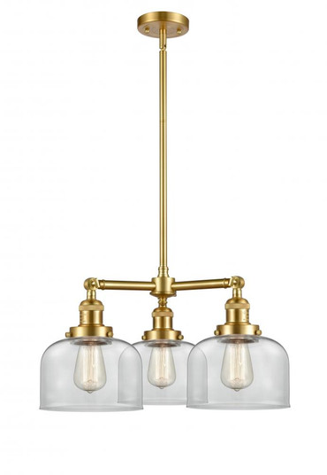 Bell - 3 Light - 22 inch - Satin Gold - Stem Hung - Chandelier (3442|207-SG-G72-LED)