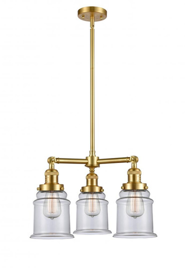 Canton - 3 Light - 18 inch - Satin Gold - Stem Hung - Chandelier (3442|207-SG-G182)