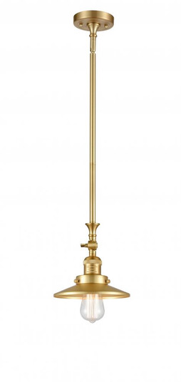 Railroad - 1 Light - 8 inch - Satin Gold - Stem Hung - Adjustable Mini Pendant (3442|206-SG-M4-LED)