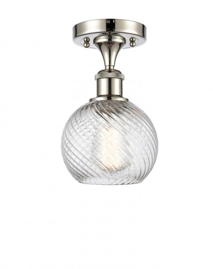 Small Twisted Swirl 1 Light Semi-Flush Mount part of the Ballston Collection (3442|516-1C-PN-G1214-6)