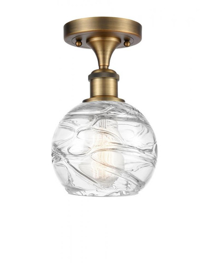 Athens Deco Swirl - 1 Light - 6 inch - Brushed Brass - Semi-Flush Mount (3442|516-1C-BB-G1213-6)