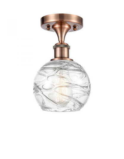 Athens Deco Swirl - 1 Light - 6 inch - Antique Copper - Semi-Flush Mount (3442|516-1C-AC-G1213-6)