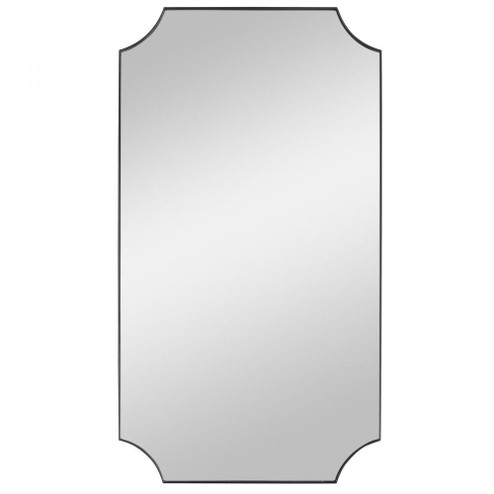 Uttermost Lennox Black Scalloped Corner Mirror (85|09709)