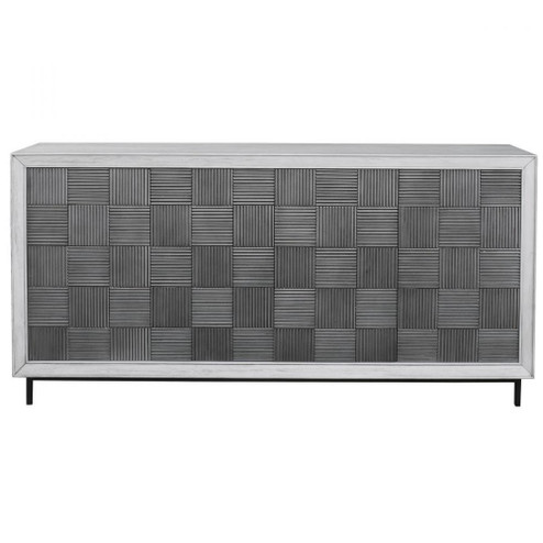 Uttermost Checkerboard 4 Door Gray Cabinet (85|25489)