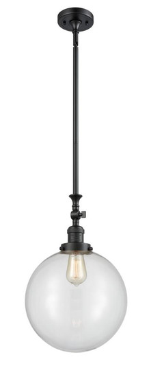 Beacon - 1 Light - 12 inch - Matte Black - Stem Hung - Adjustable Mini Pendant (3442|206-BK-G202-12-LED)
