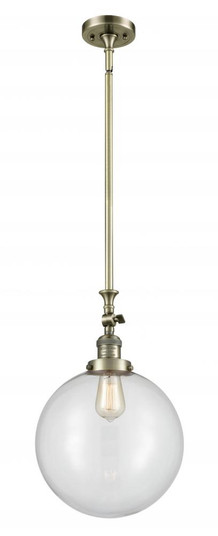 Beacon - 1 Light - 12 inch - Antique Brass - Stem Hung - Adjustable Mini Pendant (3442|206-AB-G202-12)
