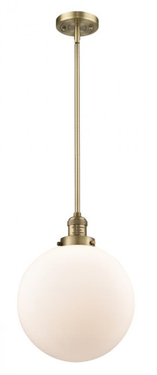 Beacon - 1 Light - 12 inch - Brushed Brass - Stem Hung - Mini Pendant (3442|201S-BB-G201-12-LED)
