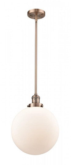 Beacon - 1 Light - 12 inch - Antique Copper - Stem Hung - Mini Pendant (3442|201S-AC-G201-12-LED)