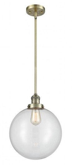 Beacon - 1 Light - 12 inch - Antique Brass - Stem Hung - Mini Pendant (3442|201S-AB-G202-12-LED)