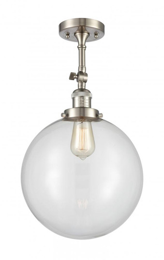 Beacon - 1 Light - 12 inch - Brushed Satin Nickel - Adjustable Semi-Flush Mount (3442|201F-SN-G202-12-LED)