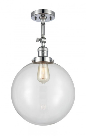 Beacon - 1 Light - 12 inch - Polished Chrome - Adjustable Semi-Flush Mount (3442|201F-PC-G202-12)
