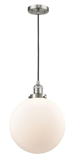 Beacon - 1 Light - 12 inch - Brushed Satin Nickel - Cord hung - Mini Pendant (3442|201C-SN-G201-12)