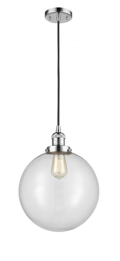 Beacon - 1 Light - 12 inch - Polished Chrome - Cord hung - Mini Pendant (3442|201C-PC-G202-12-LED)