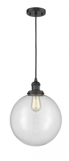 Beacon - 1 Light - 12 inch - Matte Black - Cord hung - Mini Pendant (3442|201C-BK-G202-12-LED)