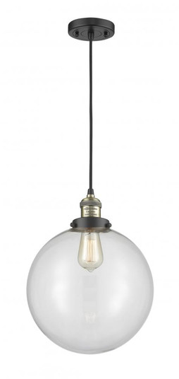 Beacon - 1 Light - 12 inch - Black Antique Brass - Cord hung - Mini Pendant (3442|201C-BAB-G202-12-LED)