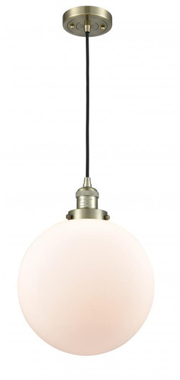 Beacon - 1 Light - 12 inch - Antique Brass - Cord hung - Mini Pendant (3442|201C-AB-G201-12-LED)
