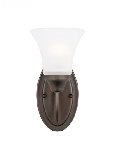 Holman traditional 1-light LED indoor dimmable bath vanity wall sconce in bronze finish with satin e (38|41806EN3-710)