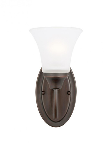 Holman traditional 1-light indoor dimmable bath vanity wall sconce in bronze finish with satin etche (38|41806-710)