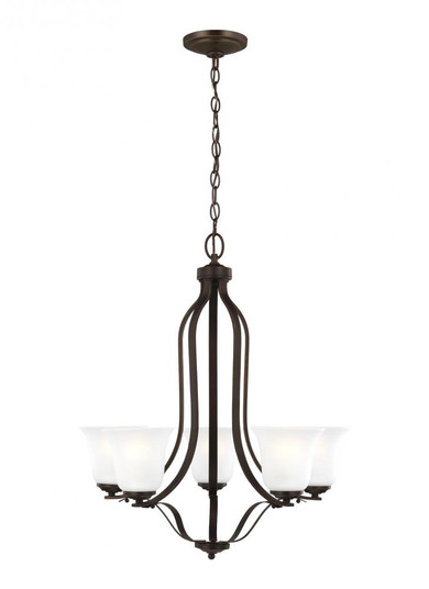 Emmons traditional 5-light indoor dimmable ceiling chandelier pendant light in bronze finish with sa (38|3139005-710)
