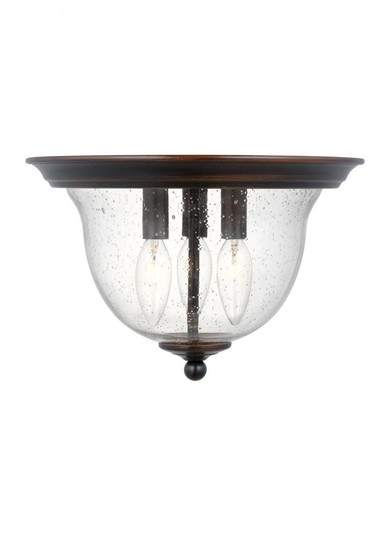 Belton transitional 3-light LED indoor dimmable ceiling flush mount in bronze finish with clear seed (38|7514503EN-710)