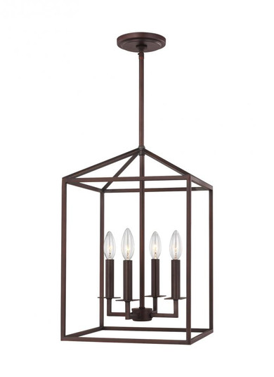 Perryton transitional 4-light LED indoor dimmable small ceiling pendant hanging chandelier light in (38|5215004EN-710)