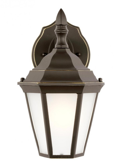 Bakersville traditional 1-light LED outdoor exterior small wall lantern sconce in antique bronze fin (38|89937EN3-71)