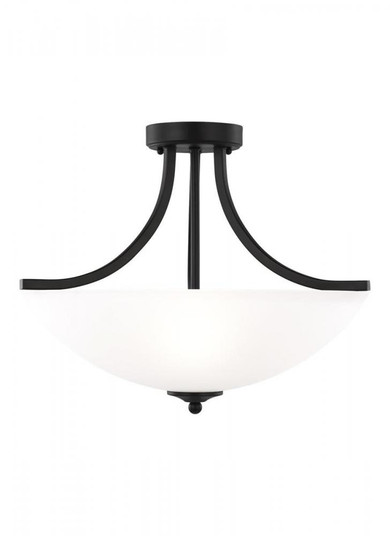 Geary transitional 3-light LED indoor dimmable ceiling flush mount fixture in midnight black finish (38|7716503EN3-112)