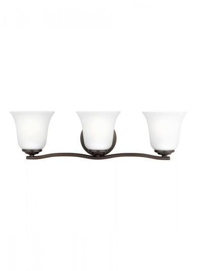 Emmons traditional 3-light indoor dimmable bath vanity wall sconce in bronze finish with satin etche (38|4439003-710)