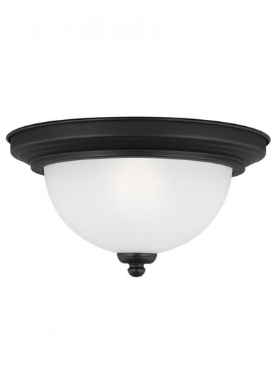 Geary transitional 1-light LED indoor dimmable ceiling flush mount fixture in midnight black finish (38|77063EN3-112)