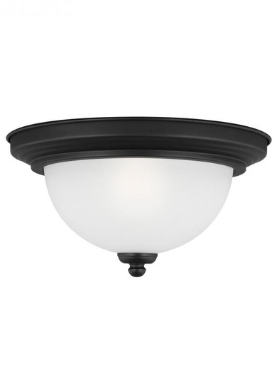 Geary transitional 1-light indoor dimmable ceiling flush mount fixture in midnight black finish with (38|77063-112)