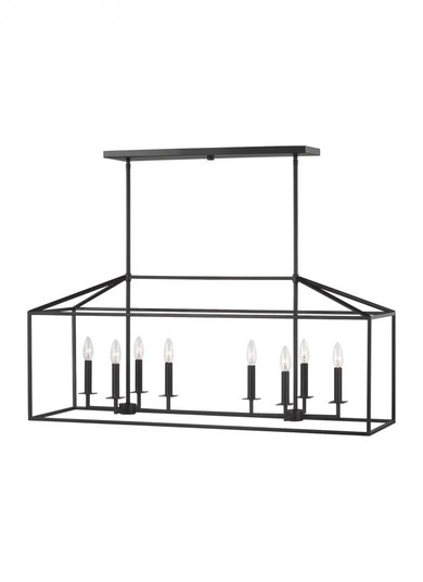 Perryton transitional 8-light indoor dimmable linear ceiling chandelier pendant light in midnight bl (38|6615008-112)