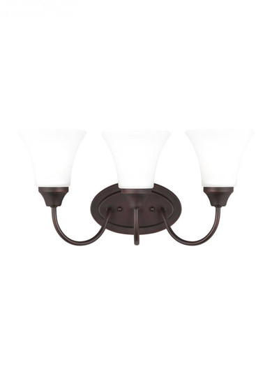 Holman traditional 3-light indoor dimmable bath vanity wall sconce in bronze finish with satin etche (38|44807-710)