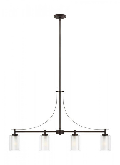 Elmwood Park traditional 4-light indoor dimmable linear ceiling chandelier pendant light in bronze f (38|6637304-710)