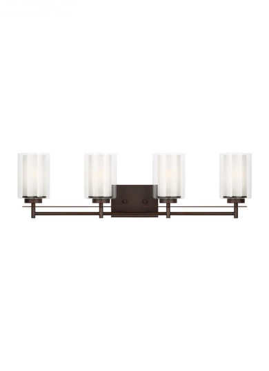 Elmwood Park traditional 4-light indoor dimmable bath vanity wall sconce in bronze finish with satin (38|4437304-710)