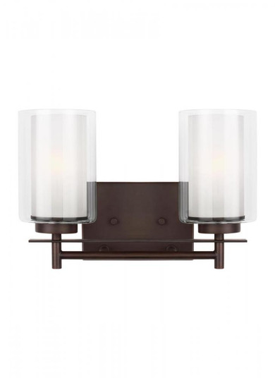 Elmwood Park traditional 2-light indoor dimmable bath vanity wall sconce in bronze finish with satin (38|4437302-710)