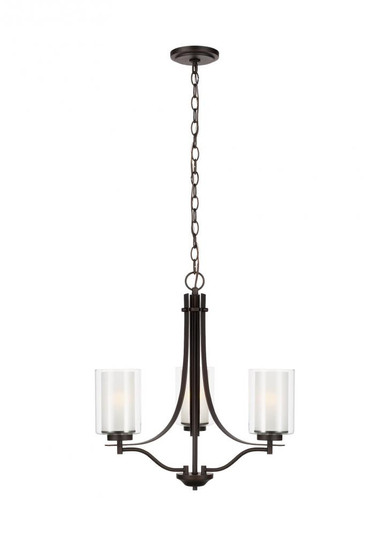 Elmwood Park traditional 3-light indoor dimmable ceiling chandelier pendant light in bronze finish w (38|3137303-710)