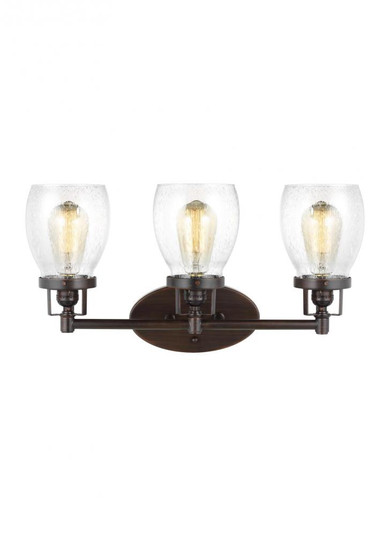 Belton transitional 3-light indoor dimmable bath vanity wall sconce in bronze finish with clear seed (38|4414503-710)