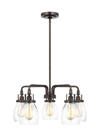Belton transitional 5-light indoor dimmable ceiling chandelier pendant light in bronze finish with c (38|3114505-710)