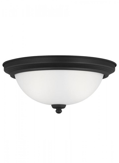 Geary transitional 2-light indoor dimmable ceiling flush mount fixture in midnight black finish with (38|77064-112)