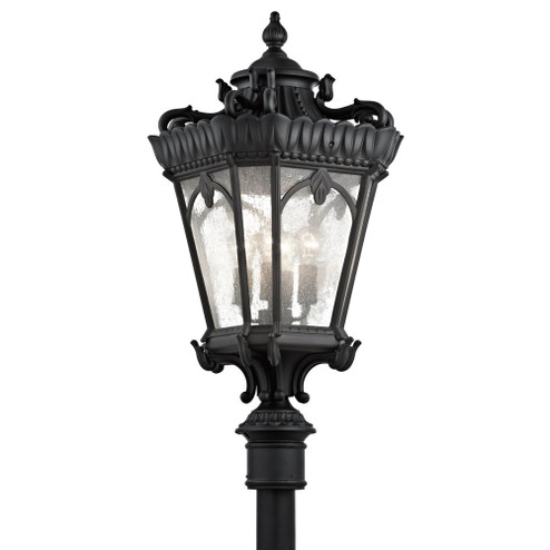 Tournai 37.5'' 4 Light Outdoor Post Light with Clear Seeded Glass in Textured Black (10687|9565BKT)