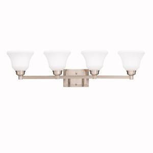 Langford 35'' 4 Light Vanity Light with Satin Etched White Glass in Olde Bronze® (10687|5391OZ)