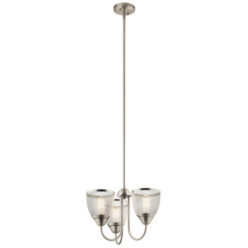 Voclain 12.5'' 3 Light Convertible Chandelier/Semi Flush with Mesh Shade in Brushed Nickel (10687|52268NI)
