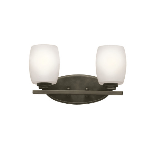 Eileen 14.25'' 2 Light Vanity Light with Satin Etched Cased Opal Glass in Olde Bronze® (10687|5097OZS)