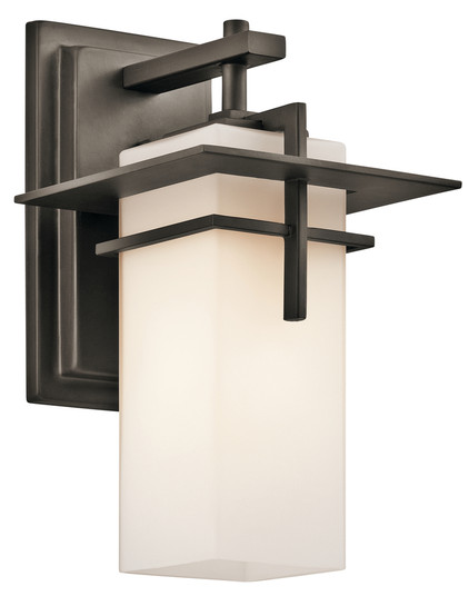 Caterham 11.75'' 1 Light Outdoor Wall Light with Satin Etched Cased Opal Glass in Olde Bronze (10687|49642OZ)