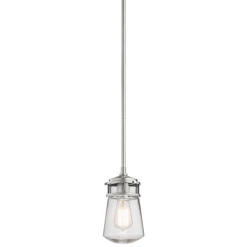 Lyndon 9.5'' 1 Light Pendant with Clear Seeded Glass Brushed Aluminum (10687|49446BA)