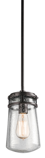Lyndon 11.75'' 1 Light Pendant with Clear Seeded Glass Architectural Bronze (10687|49447AZ)